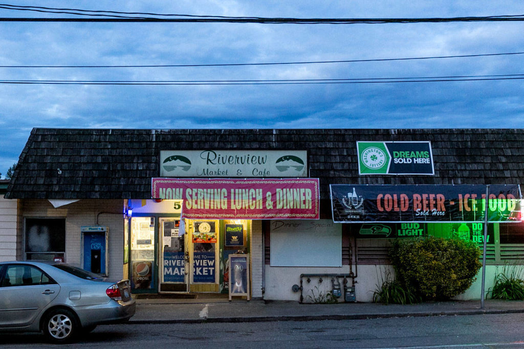 The Riverview Market & Cafe in the Lowell neighborhood of Everett. (Kevin Clark / The Herald)
