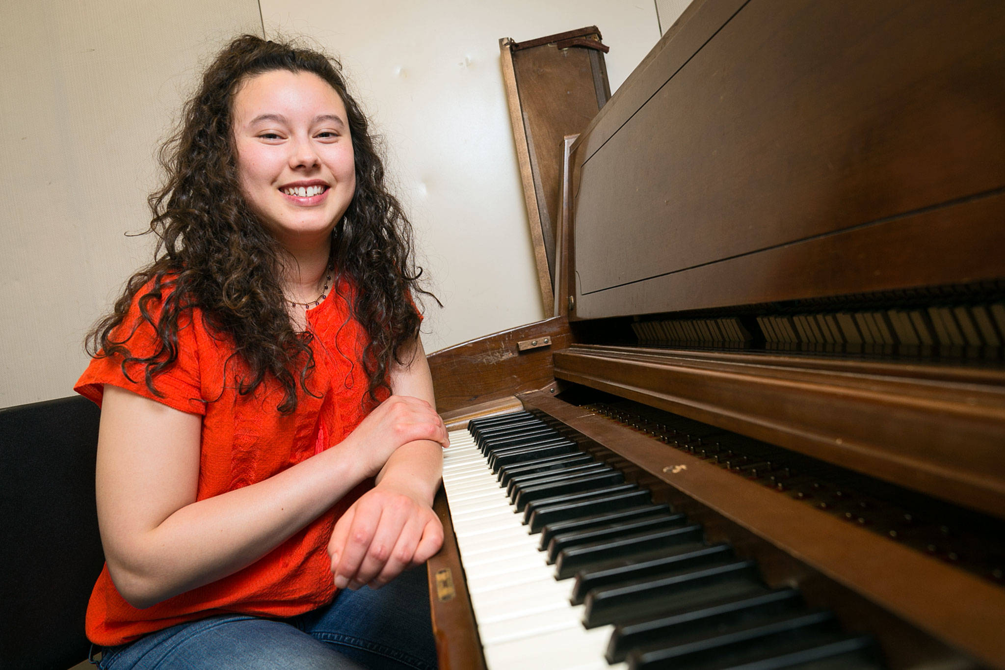 Adrienna Tran-Pearson, Kamiak senior, has a guaranteed spot in the University of Washington’s neuroscience program. (Kevin Clark / The Herald)