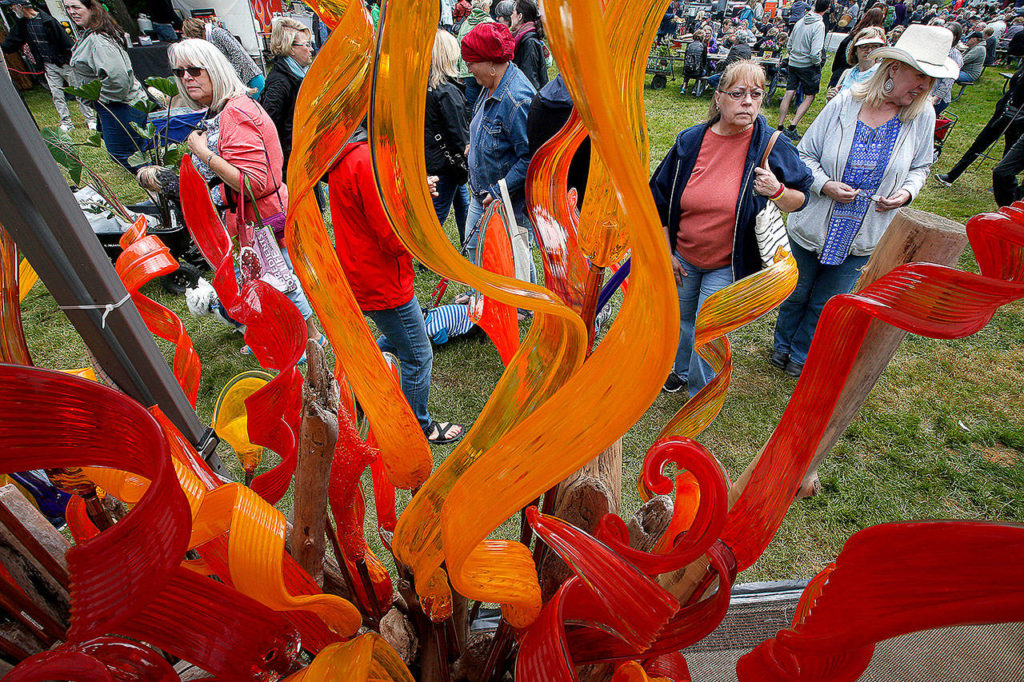 Glass artist Merrilee Moore is one of many artists who will return to the festival next weekend. (Ian Terry/Herald file)
