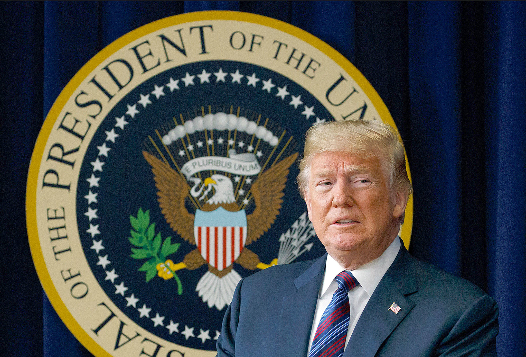 President Donald Trump at a bill signing ceremony in the South Court Auditorium on the White House campus on May 30 in Washington. (AP Photo/Evan Vucci)