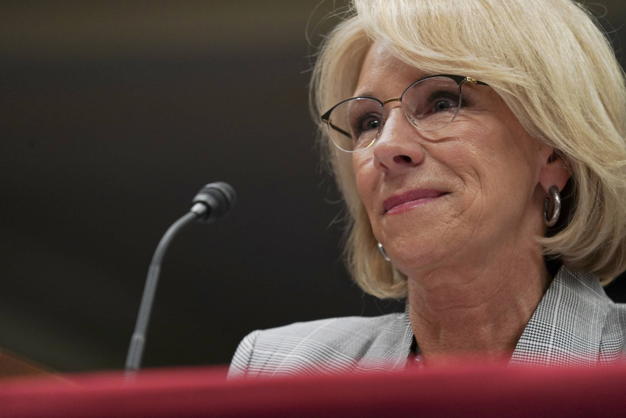 School safety panel will not look at guns, DeVos says