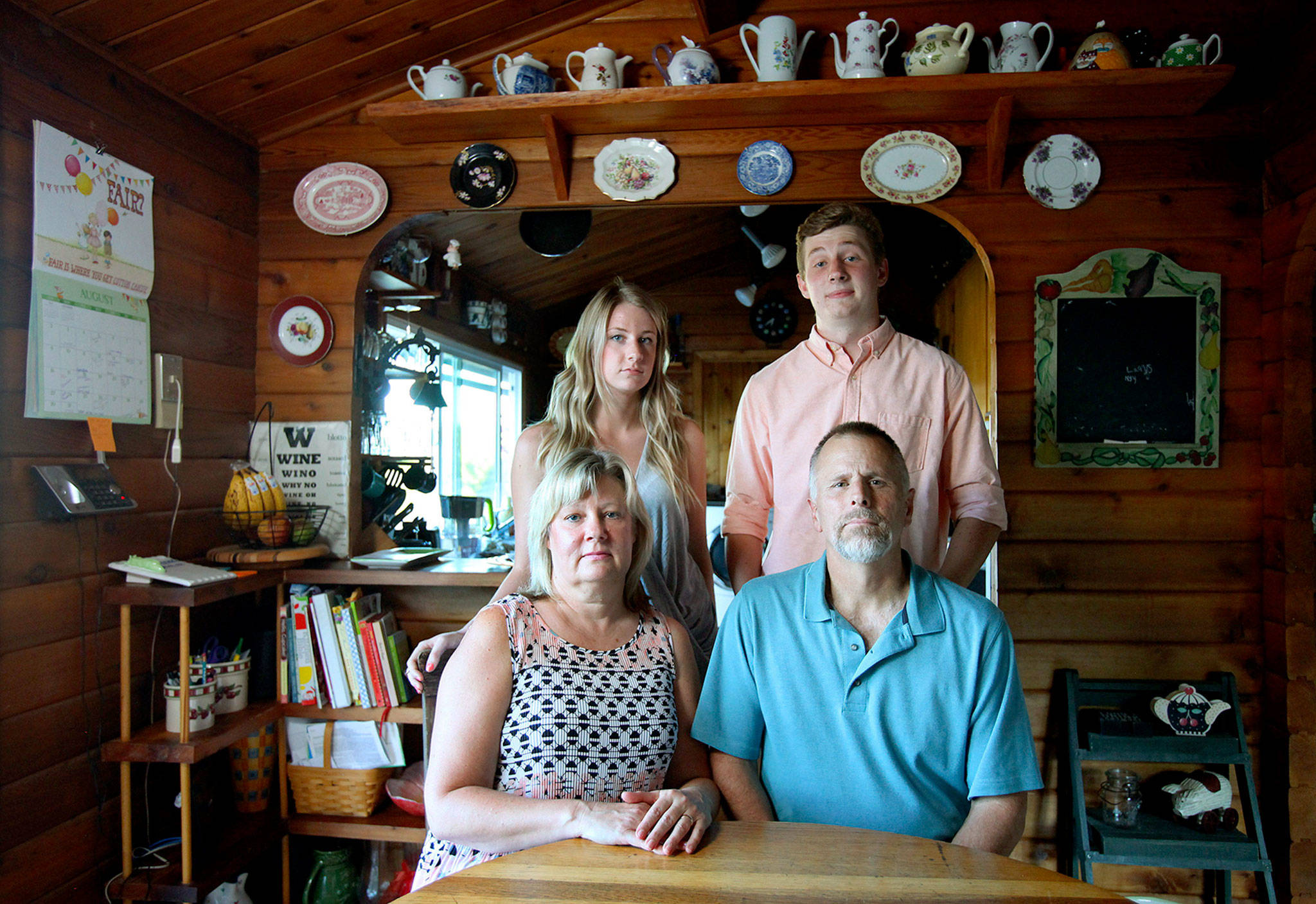 The Venema family of Snohomish in 2015. They and others successfully sued the state for failure to adequately fund education. When the lawsuit was filed in 2007, Halie Venema (top left) was a freshman at Snohomish High School and Robbie Venema (top right) was a sixth-grader at Cathcart Elementary. Their parents are Patty (lower left) and Tod Venema. (Herald file)
