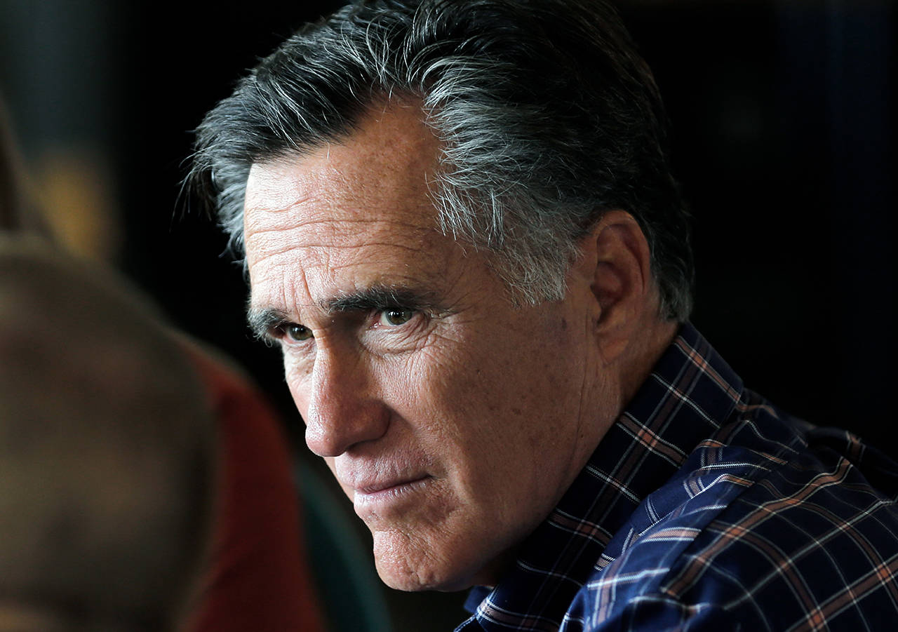 In this March 3 photo, Mitt Romney speaks during a breakfast campaign stop in Green River, Utah. (AP Photo/Rick Bowmer, File)