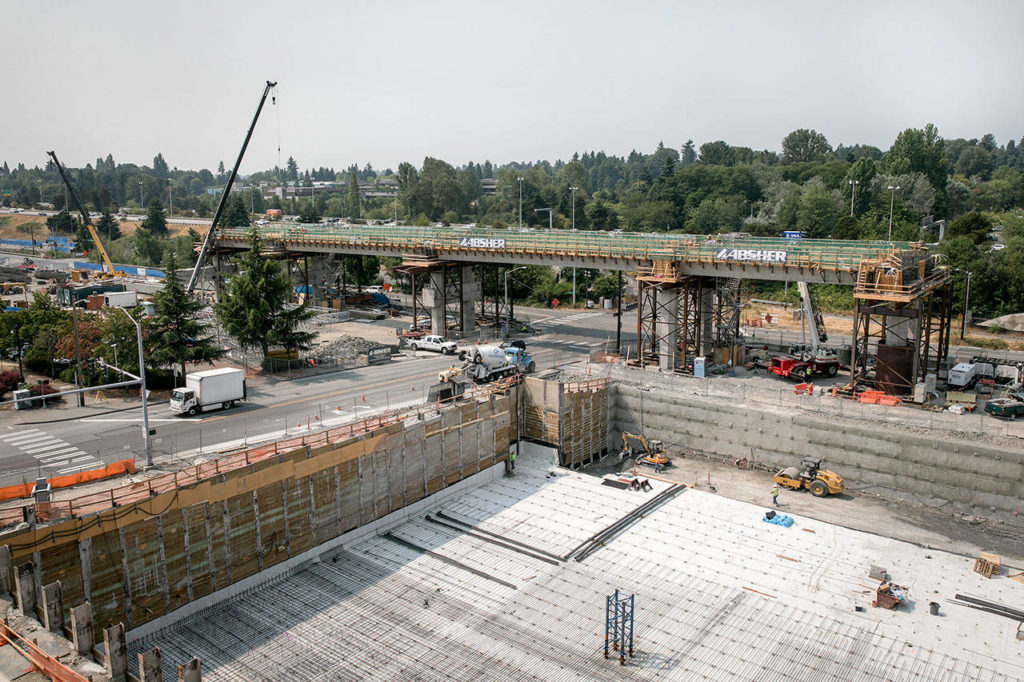 In August 2017 the future Northgate light rail station began to take shape. (Lizz Giordano / The Herald)
