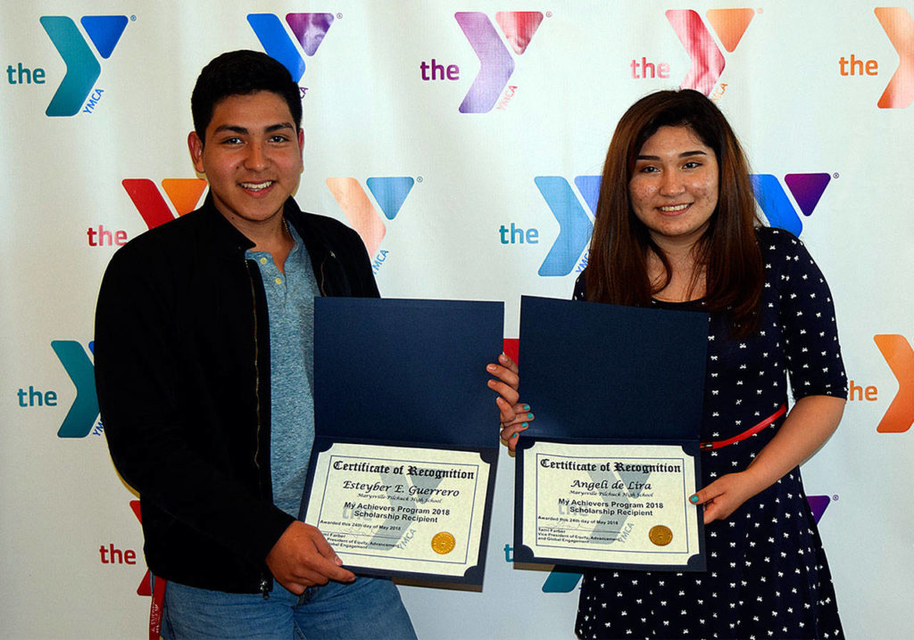 MAP Scholarship winners from Marysville Pilchuck High School were Esteyber Guerrero and Anyeli de Lira. (Contributed photo) 

