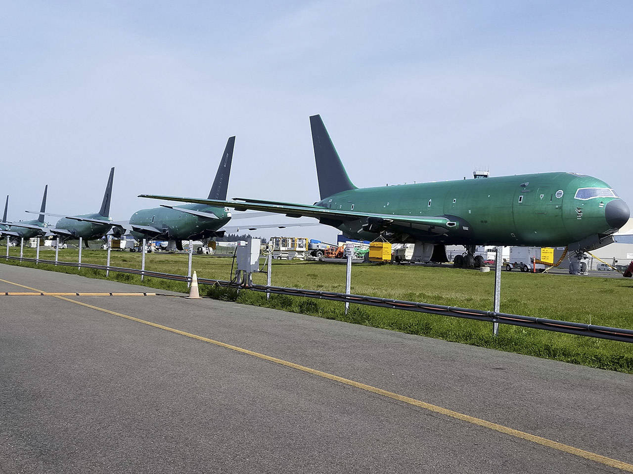 Boeing KC-46 aerial refueling tankers. (Tony Capaccio/Bloomberg)