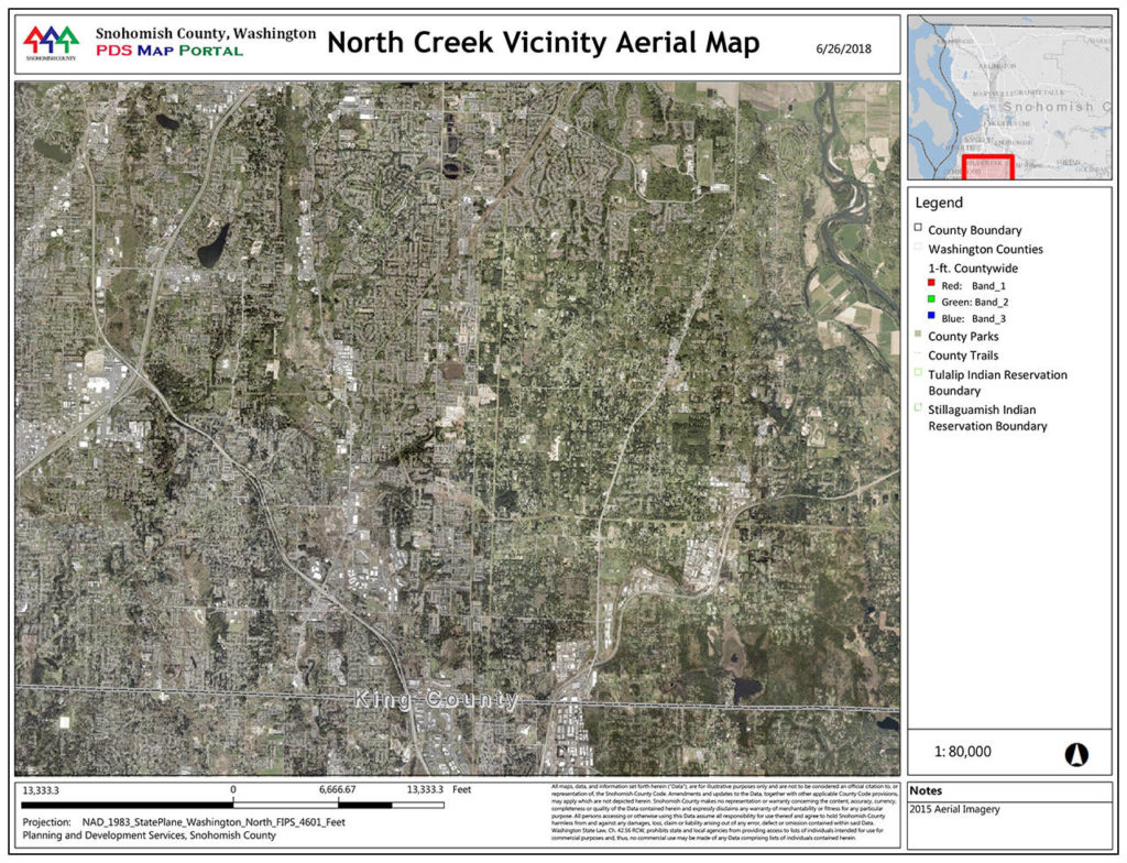 Aerial map of north Snohomish County. (Snohomish County Planning and Development Services)
