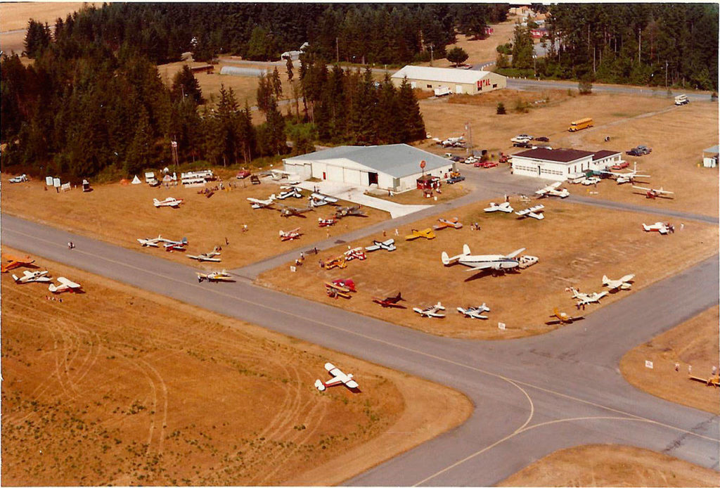 Photos from the early years of the Fly-In, in the early 1970s, show planes parked at the Arlington Municipal Airport for a casual get-together with other pilots. (Courtesy of the Arlington Fly-In)
