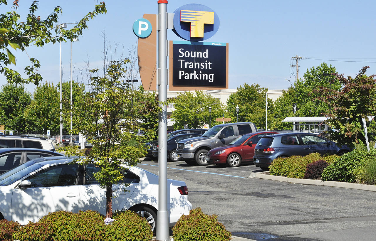 The Sound Transit board has approved a new lease for 103 parking spaces it rents from a development next to the train station. (Sue Misao / The Herald)