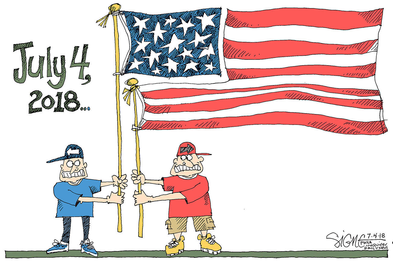 Editorial cartoons for Wednesday, July 4, Independence Day 