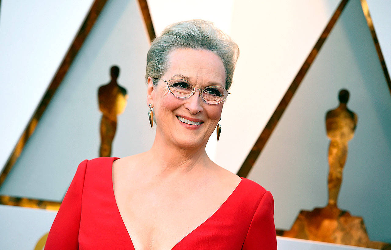 In this March 4 photo, Meryl Streep arrives at the Oscars in Los Angeles. Streep will portray Aunt March in Greta Gerwig’s “Little Women,” set to be released in fall of 2019. (Photo by Jordan Strauss/AP file)