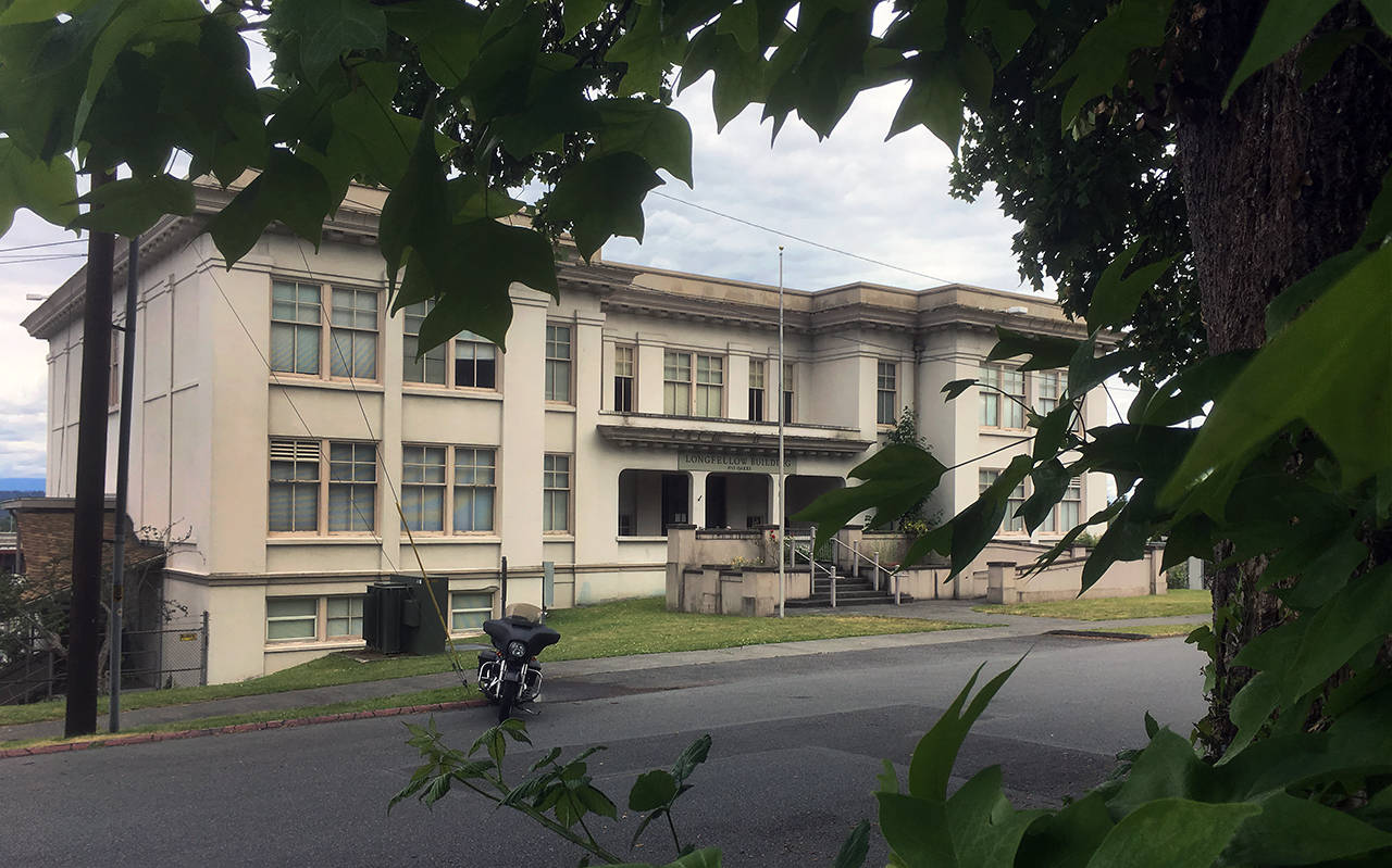 Parking is planned for the site of the Longfellow building in Everett. (Sue Misao / The Herald)