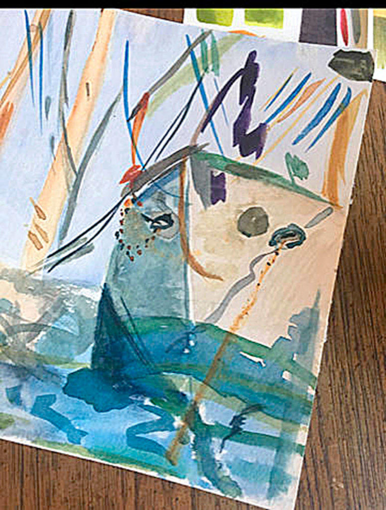 Deb Hayes made this untitled sketch and watercolor.
