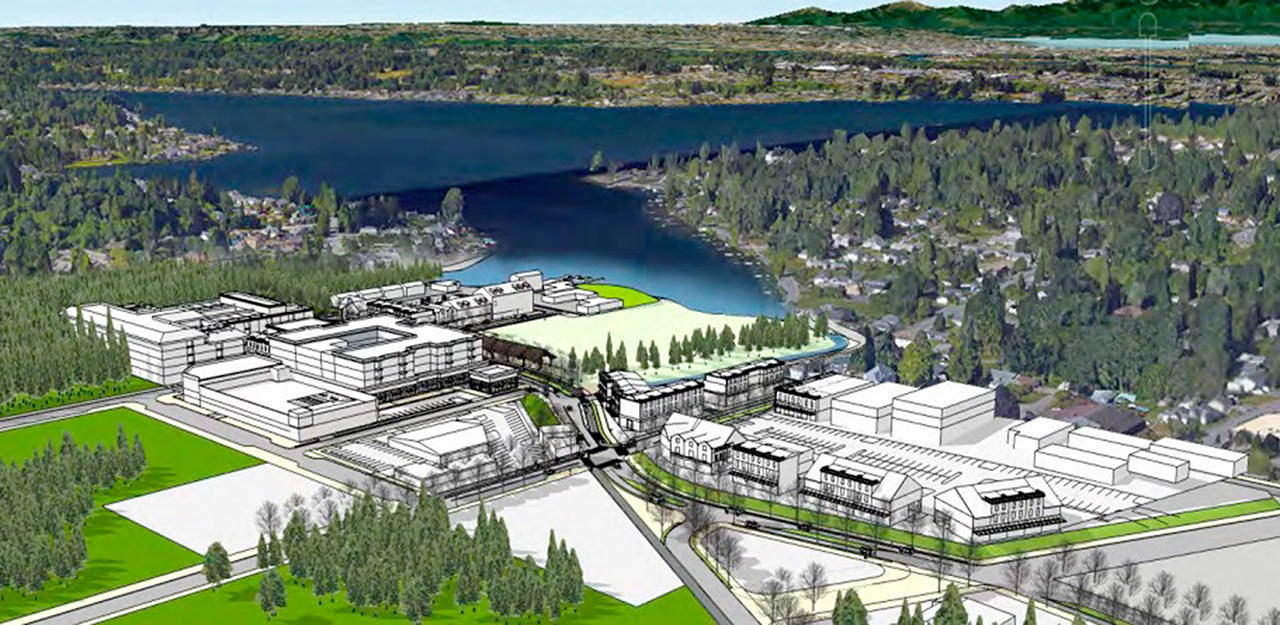 showsA rendering of what downtown Lake Stevens could look like in the future, based on a plan adopted by city leaders this month. (City of Lake Stevens)