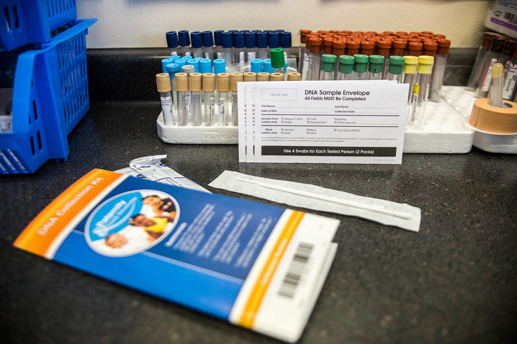 An example of a DNA collection test used at Any Lab Test Now in Everett (Olivia Vanni / The Herald)
