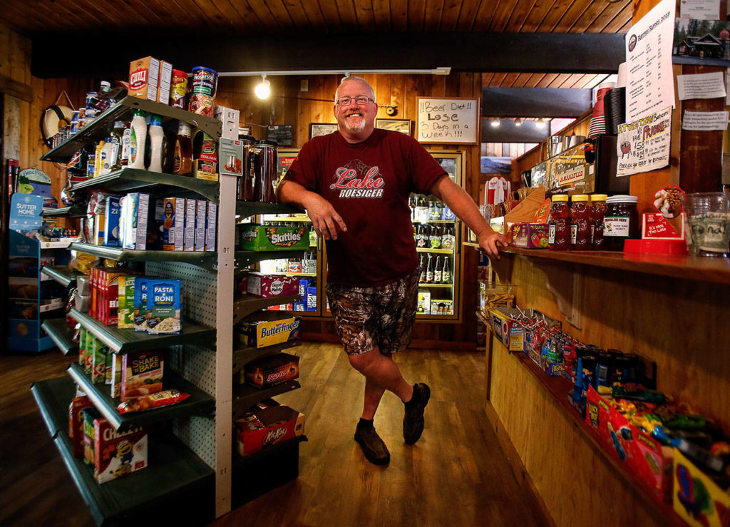 Kevin Hickson recently put the Lake Roesiger Store up for sale. He has owned and run the store for about seven years. (Dan Bates / The Herald)
