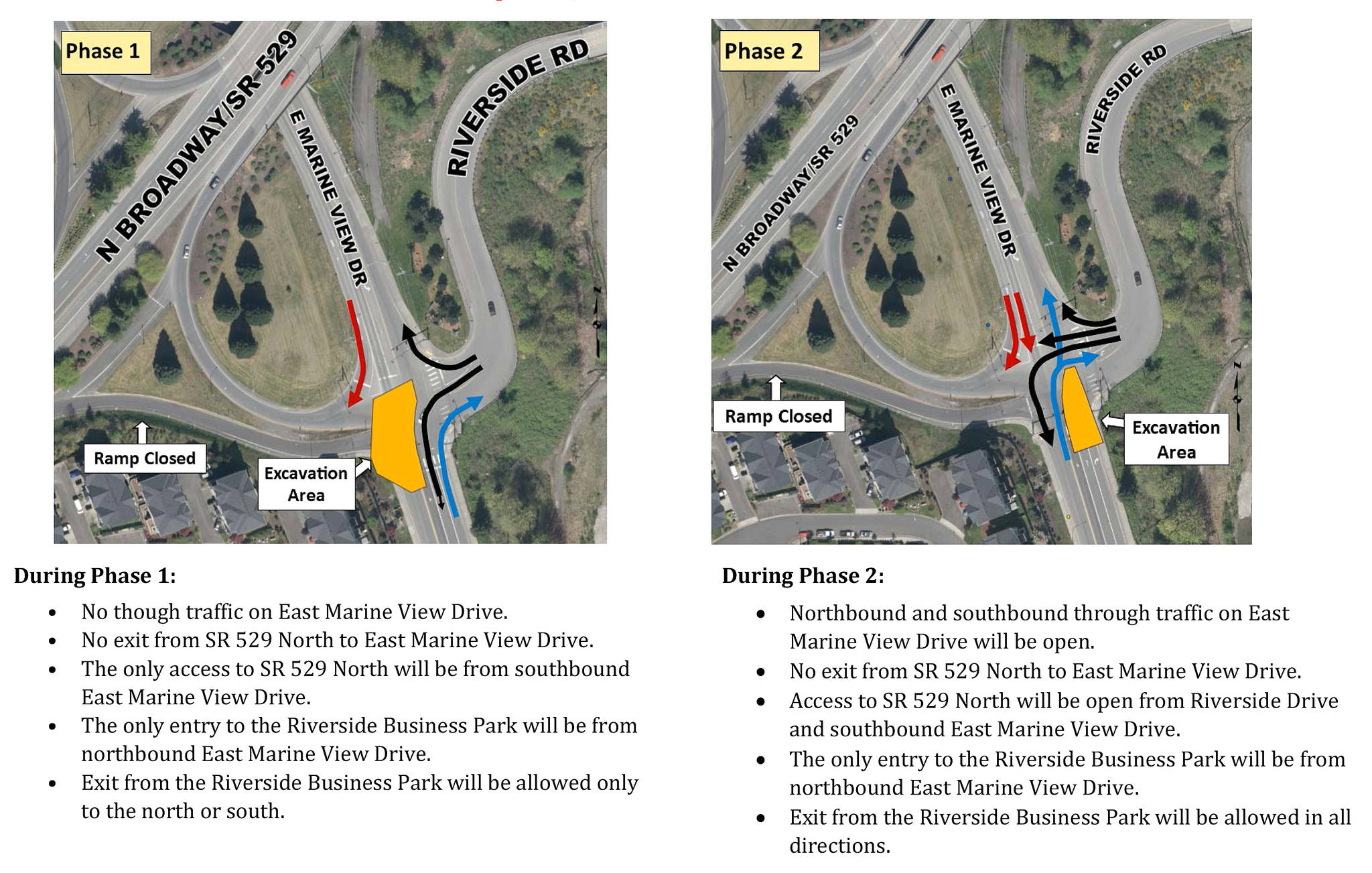 Work to remove heavy metals left by the Everett smelter will impact traffic around the SR 529 and E. Marine View Drive interchange. (Department of Ecology)