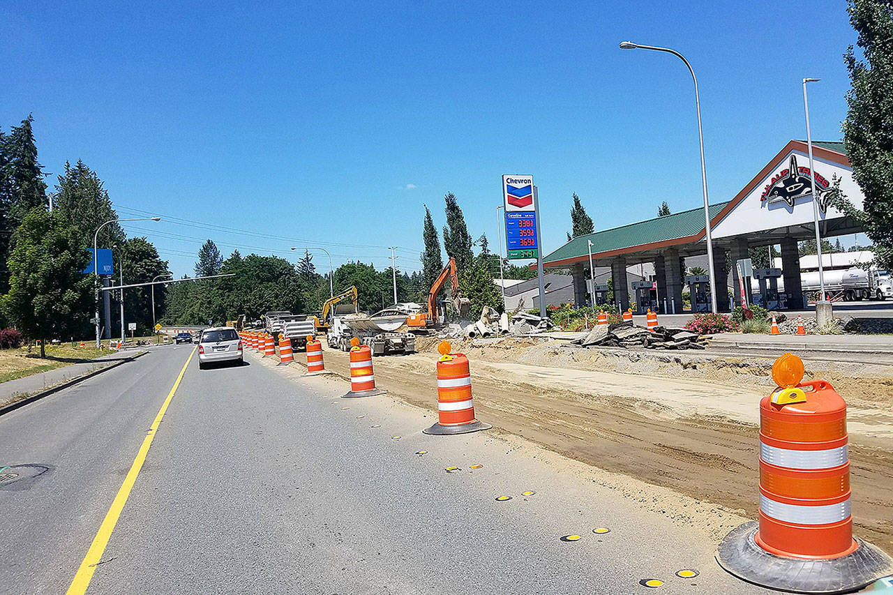 A new roundabout intersection under construction on Marine Drive in Tulalip will serve an expanded casino and serve as a “gateway” to tribal land. (Photo courtesy of The Tulalip Tribes)