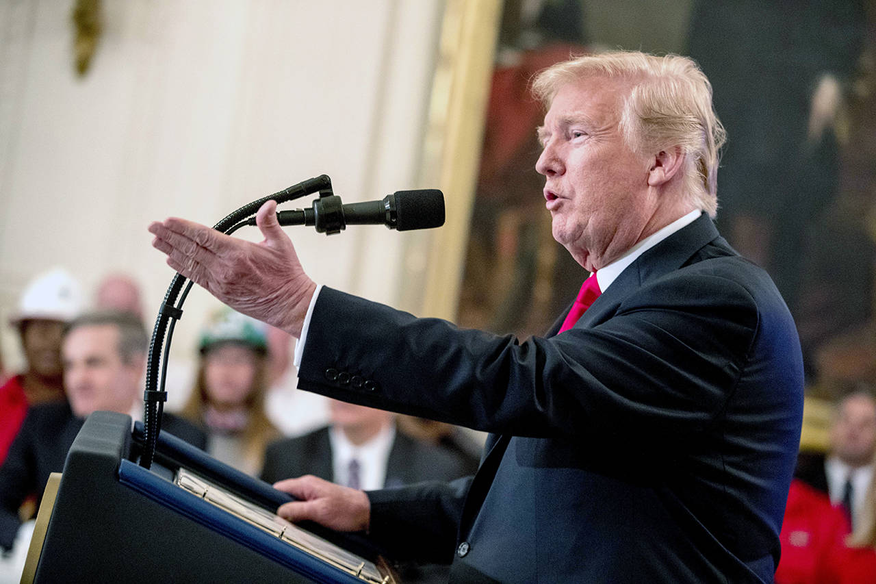 President Donald Trump said he’s willing to hit all imported goods from China with tariffs, sending U.S. markets sliding before the opening bell Friday. (AP Photo/Andrew Harnik, File)