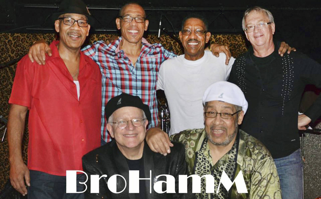 BroHamM band members in 2015: (from left, front) Jim Pautler, Laurence Gouveia; (back) Len, Curtis and Larry Hammond, and Larry Greenleaf. (BroHamM)