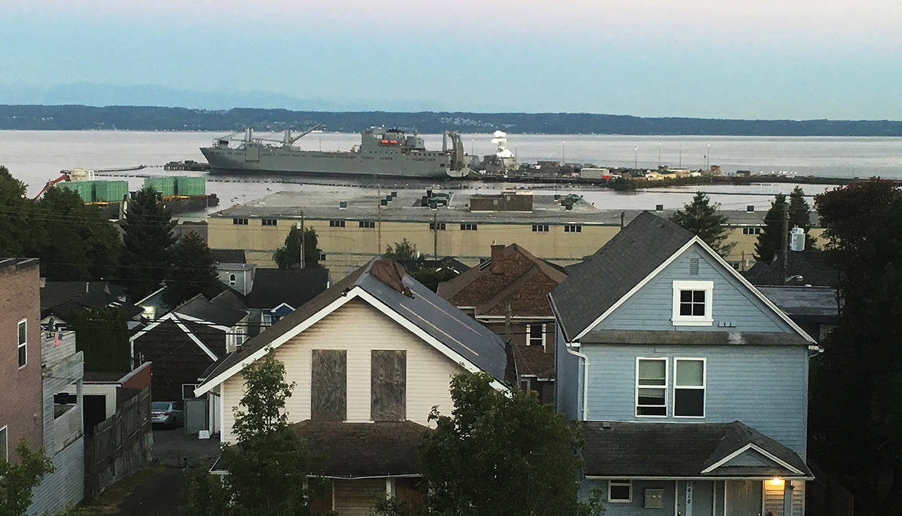 Naval Station Everett is shown here on Wednesday. (Sue Misao / The Herald)