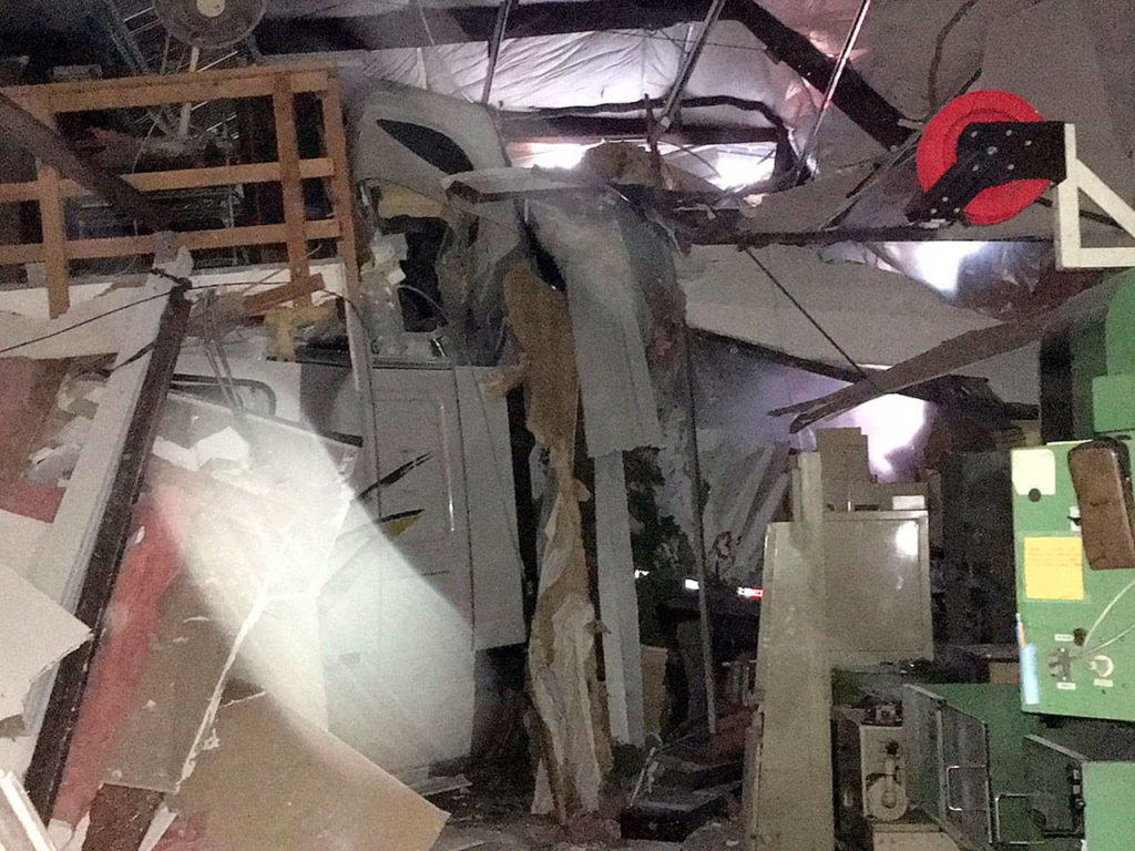 The truck suffered extensive damage. (Marysville Fire District)
