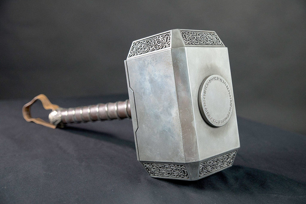Mjolnir is the hammer wielded by Chris Hemsworth as Thor “The Avengers.” (Jonathan Pulley / Museum of Pop Culture)
