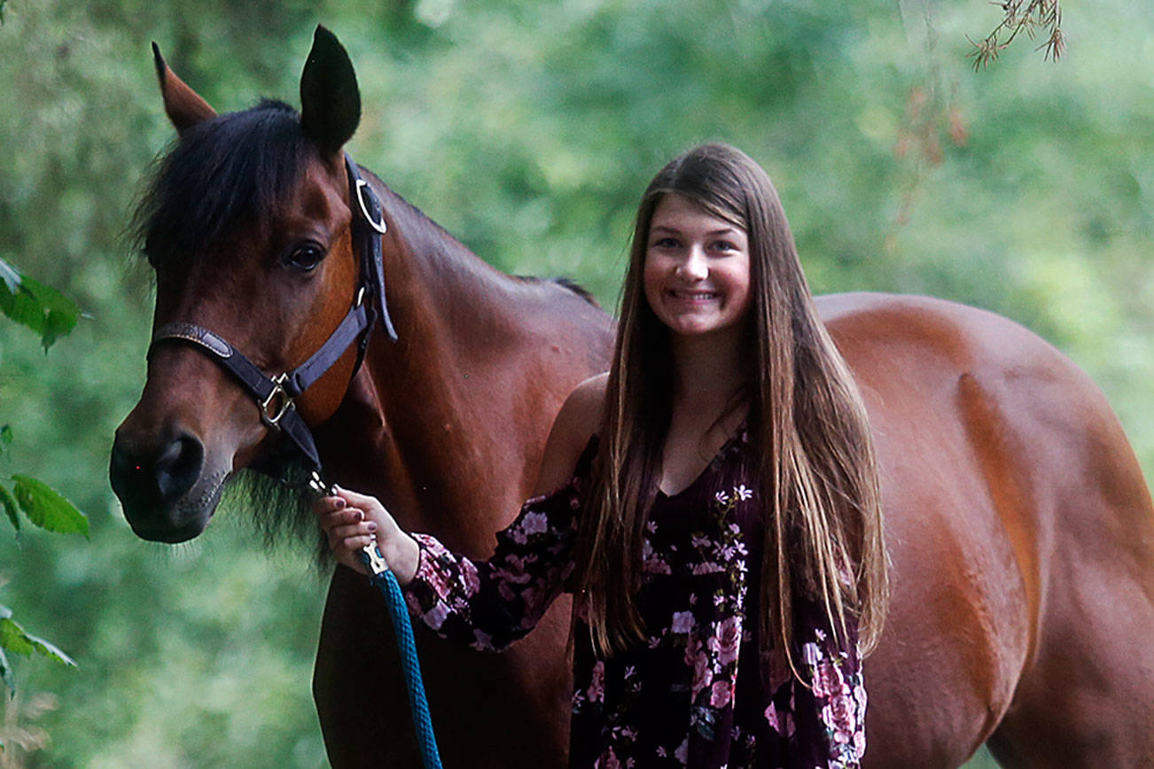 This week’s Herald Super Kid Alexis Eacret is a champion horse rider and just recently won a national title. She dearly loves her 12-year-old quarterhorse, Brody, that she has had for three years. (Dan Bates / The Herald)