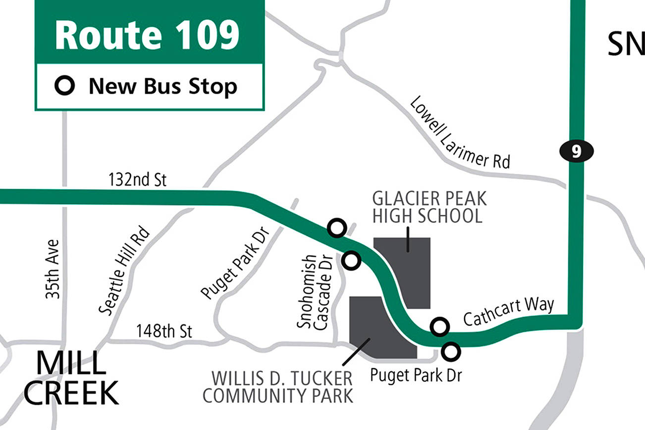 New transit bus stops open near Glacier Peak High School