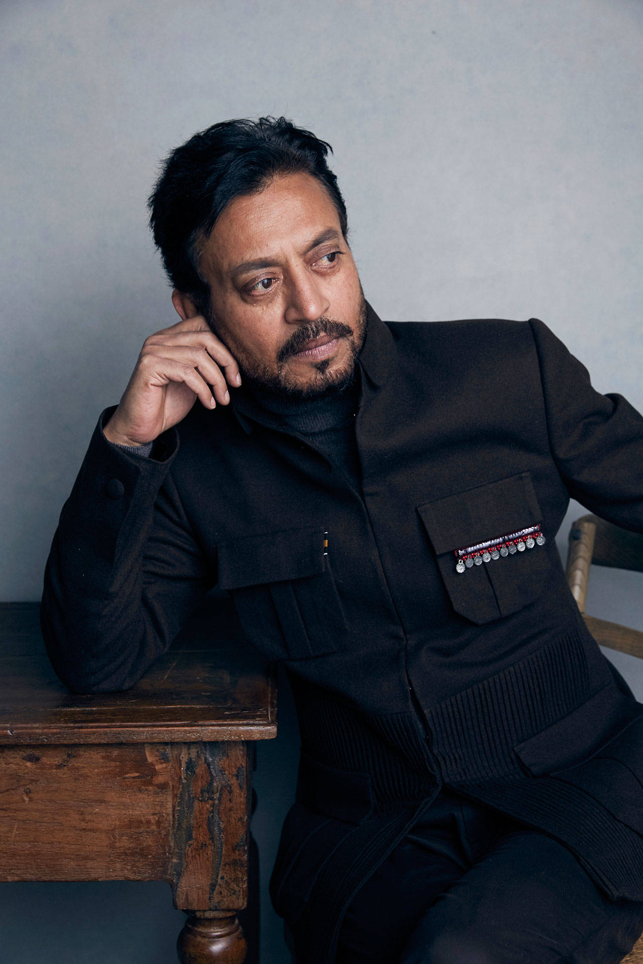Actor Irrfan Khan poses for a portrait to promote the film “Puzzle” during the Sundance Film Festival in Park City, Utah, in January. Khan has appeared in films such as “Slumdog Millionaire” and “Jurassic World,” but now the actor is facing the biggest challenge of his life as he undergoes treatment for cancer in London. (Taylor Jewell / Invision file)