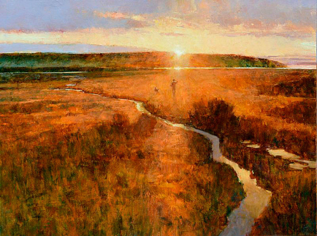 “Heading into the Sunrise,” oil on canvas

