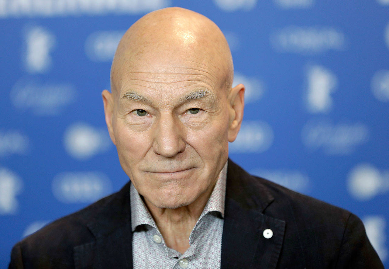 Actor Patrick Stewart attends a press conference for the film “Logan” at the 2017 Berlinale Film Festival in Berlin last year. (Michael Sohn / AP file)