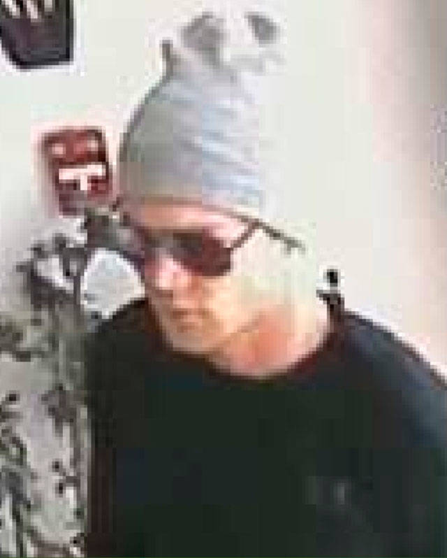 Authorities released this photo of a suspect in the robbery at a Kingston pot shop. (Kitsap County Sheriffs Office)