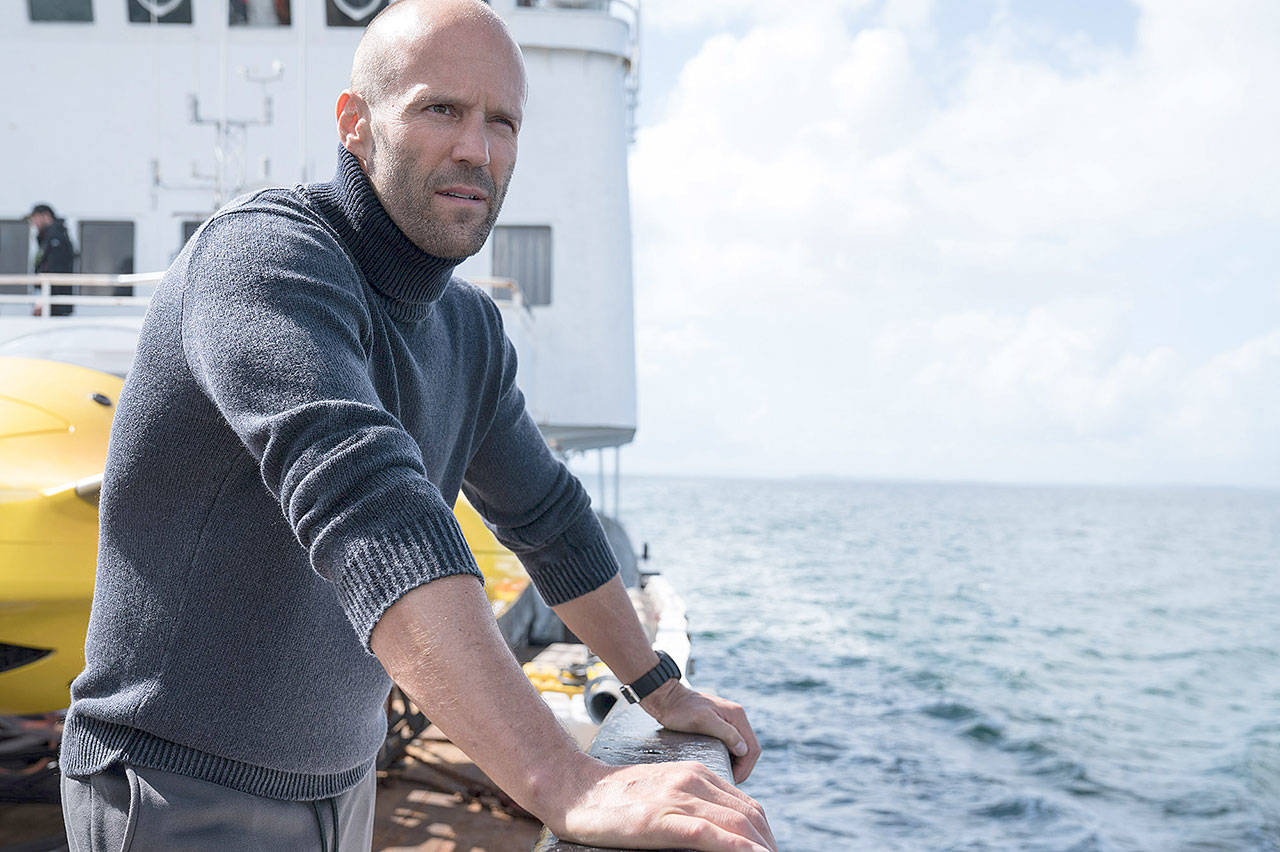 Jason Statham plays an undersea explorer battling a giant prehistoric shark in “The Meg.” (Warner Bros. Pictures)