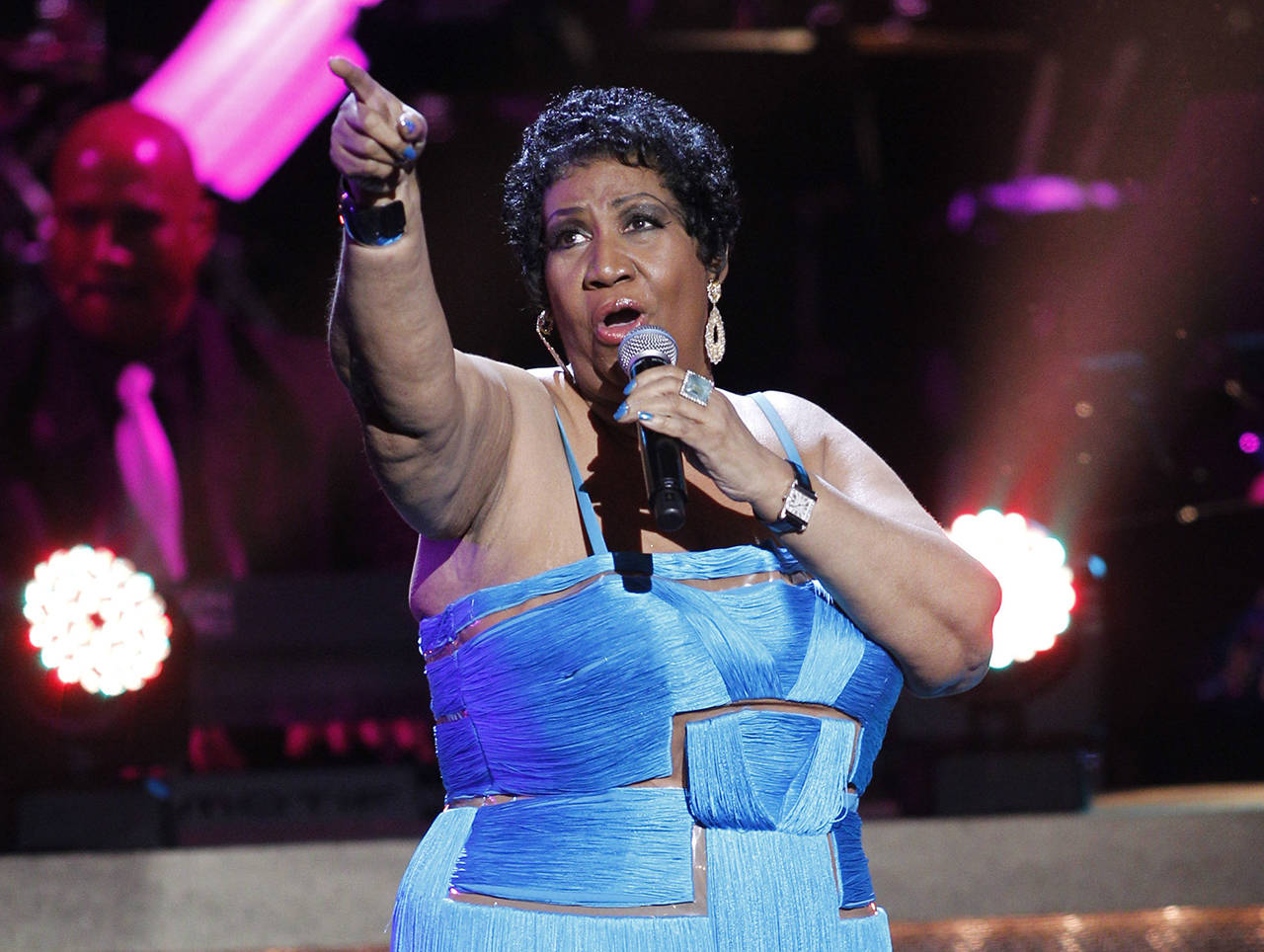 This 2012 photo shows singer Aretha Franklin performing during the BET Honors at the Warner Theatre in Washington. Franklin died Thursday, Aug. 16, at her home in Detroit. She was 76. (AP Photo/Jose Luis Magana, File)