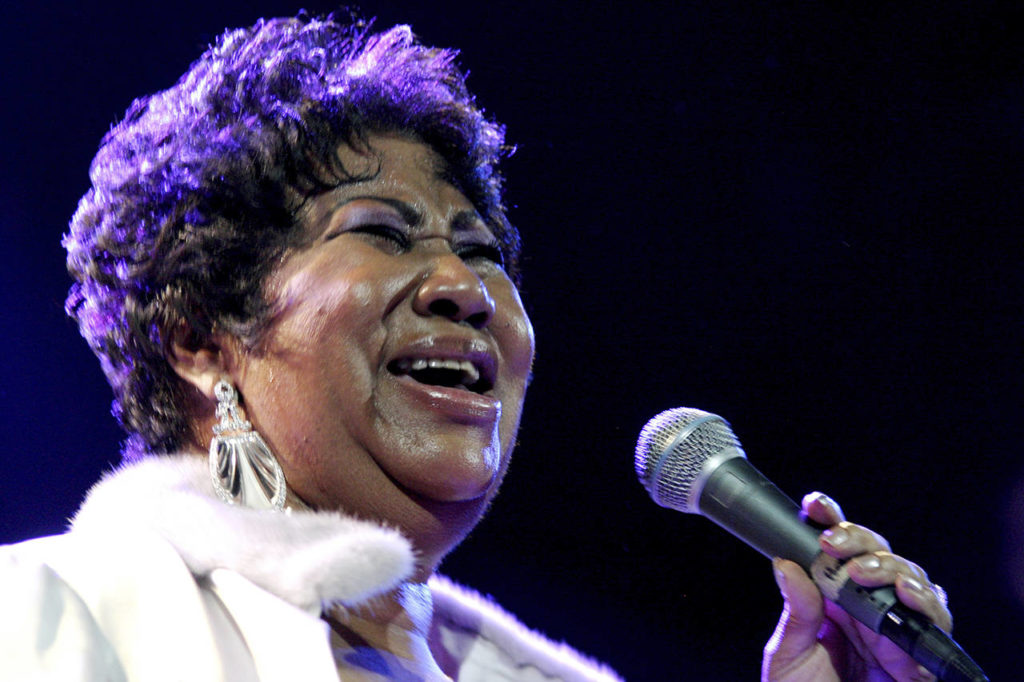 In this 2008 photo, Aretha Franklin performs at the House of Blues in Los Angeles. (AP Photo/Shea Walsh, file)
