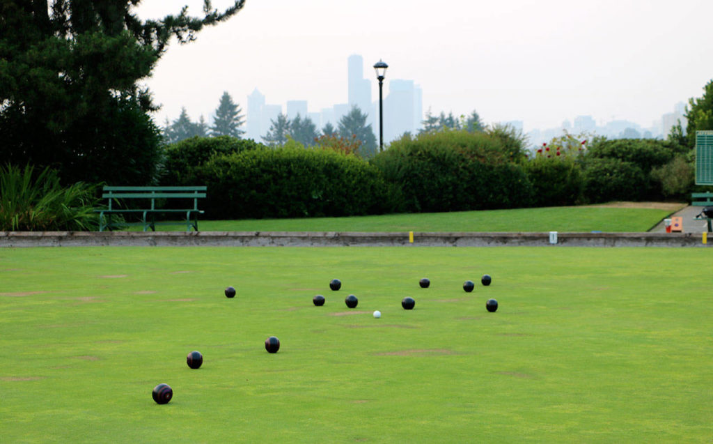 Lawn bowling at Jefferson Park in Seattle. (Nick Patterson / The Herald)

