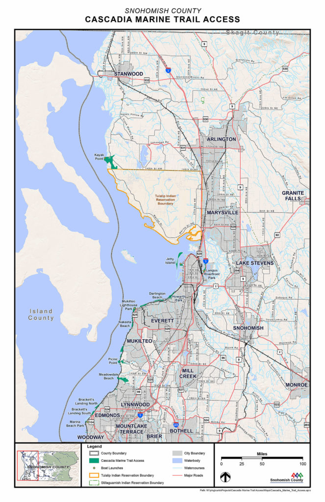 Access points and boat launches along the Puget Sound in Snohomish County. (Snohomish County)
