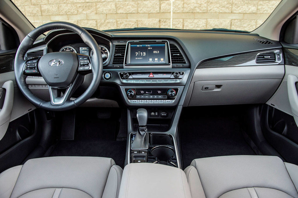 The 2018 Hyundai Sonata midsize sedan has an intuitive and uncomplicated interior that provides a quiet, comfortable ride for everyone on board. (Manufacturer photo)
