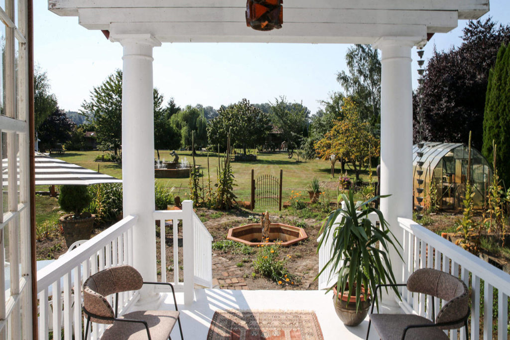 The view from the back porch of old Silvana Schoolhouse (Kevin Clark / The Herald)
