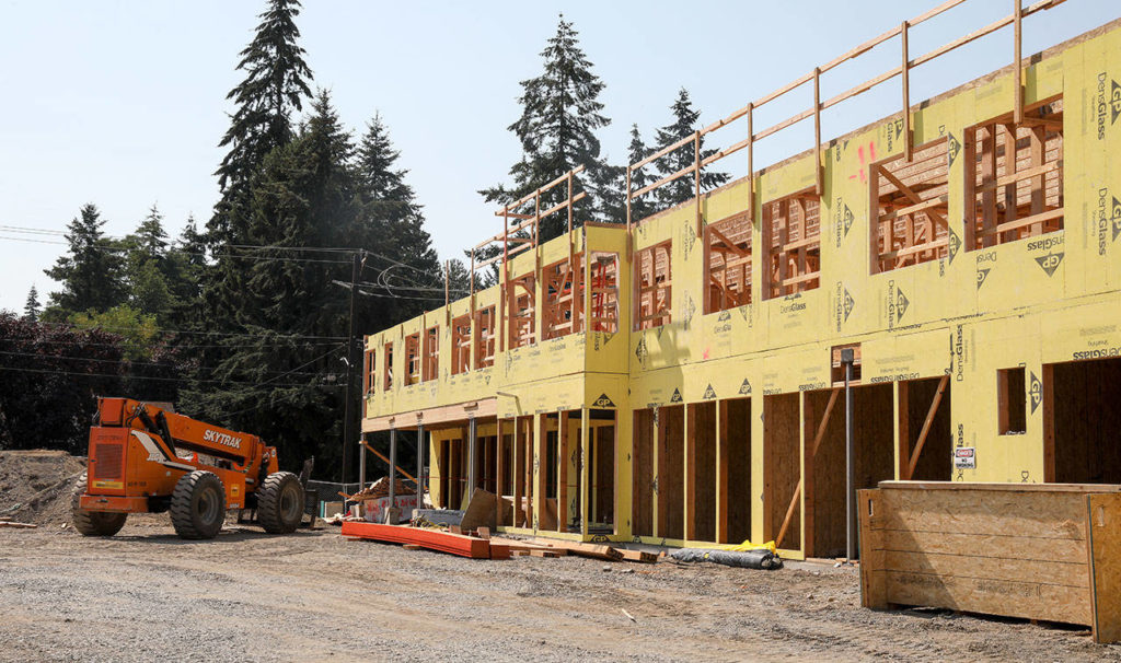 The new low-barrier affordable housing project set to open next year is located on Berkshire Drive in the Glacier View neighborhood. (Lizz Giordano / The Herald)
