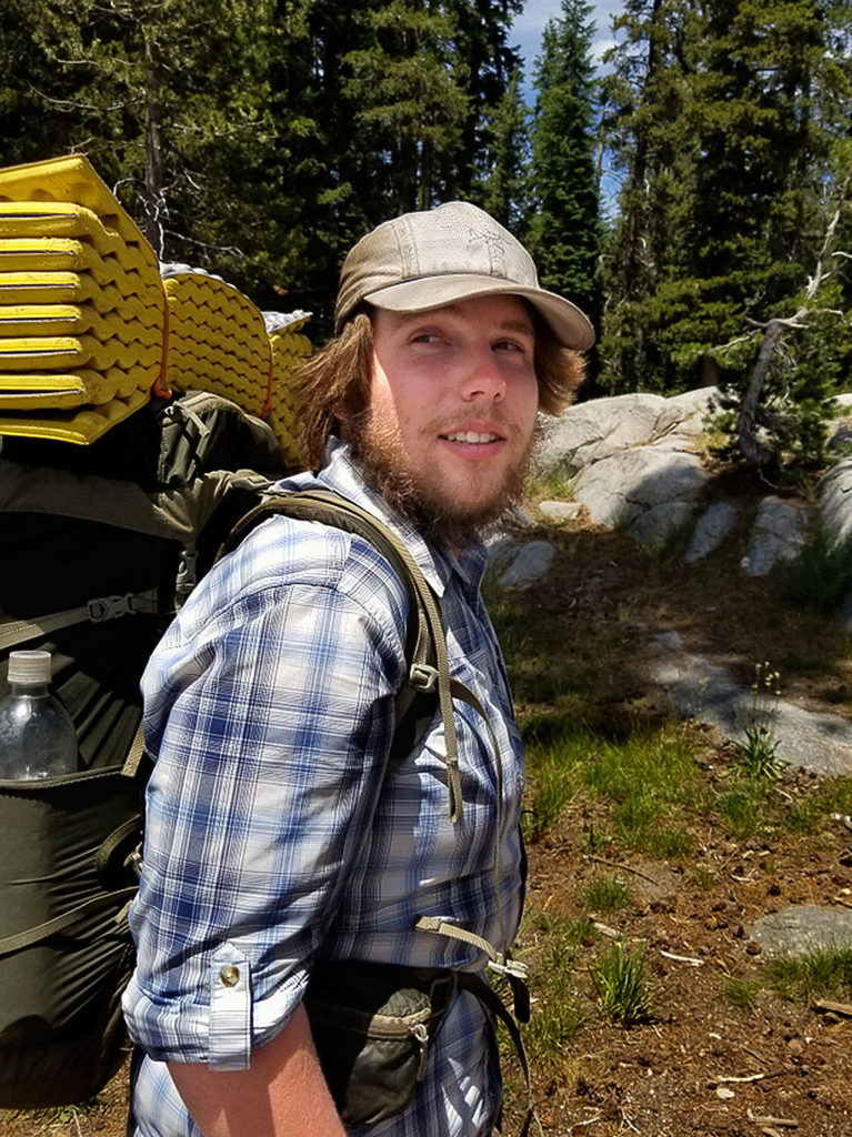 Devin Boyd of Granite Falls hikes on the Pacific Crest Trail at Donner Pass near Lake Tahoe. He recently returned home after walking about 1200. (Photo Devin Boyd)
