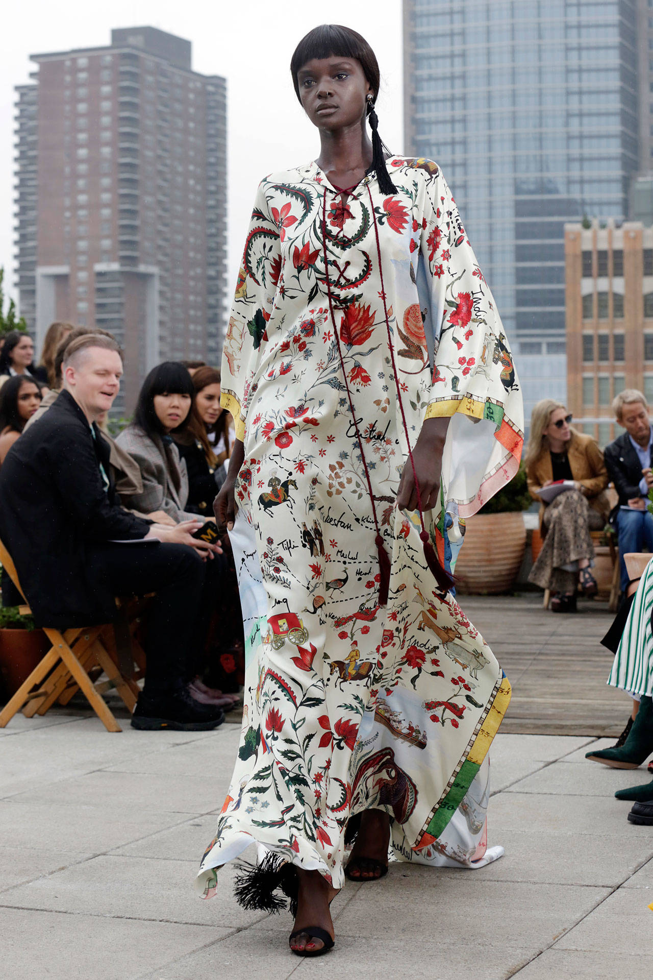 The Oscar de la Renta spring 2019 collection is modeled during Fashion Week in New York on Tuesday. (Richard Drew / Associated Press)