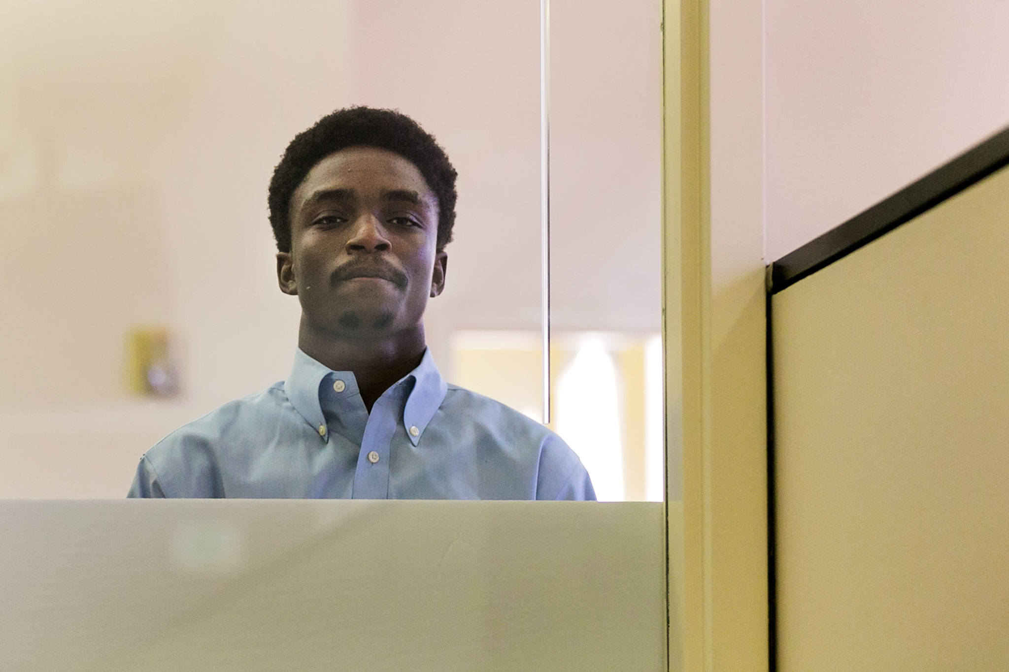 Hassani Hassani is arraigned for double torture killings Tuesday afternoon at the Snohomish County Courthouse in Everett. (Kevin Clark / The Herald)