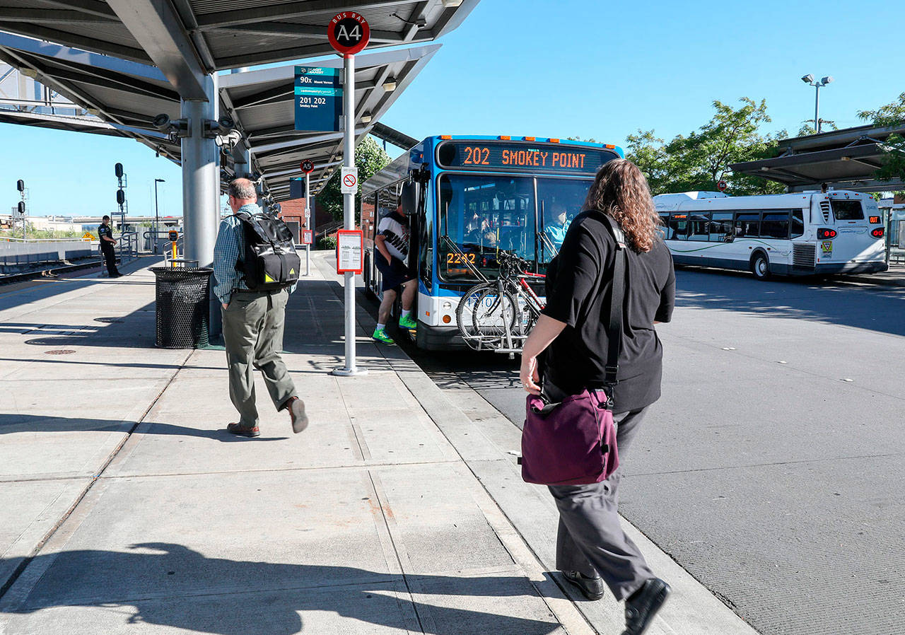 Community Transit fares are going up. (Lizz Giordano / Herald file)