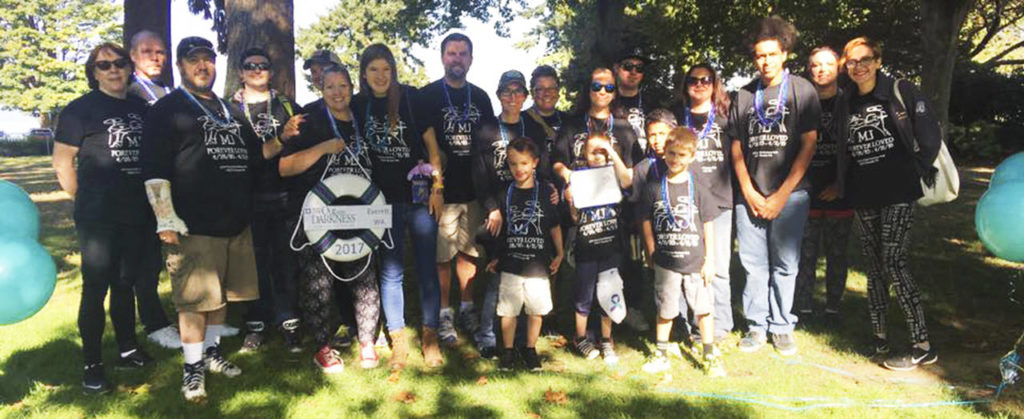 Team Emjay walked in the 2017 Out of the Darkness fundraiser walk in Everett in memory of MJ Duran, who died by suicide in April 2016. His mom, Jane Duran, is coordinating this year’s walk. (Courtesy of Jane Duran)
