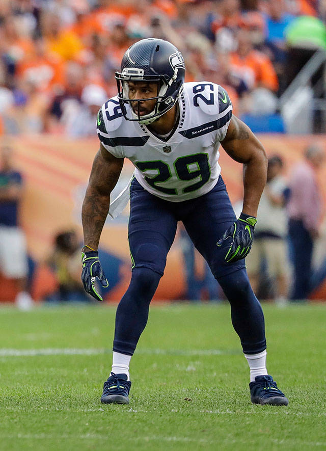 Seahawks defensive back Earl Thomas (29) lines up against the Broncos during the second half of a game on Sept. 9, 2018, in Denver. (AP Photo/Jack Dempsey)