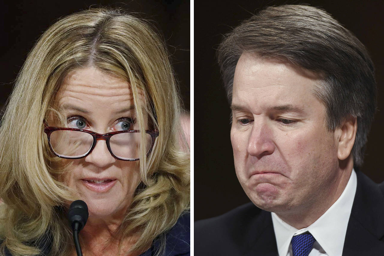 Christine Blasey Ford (left) and Brett Kavanaugh