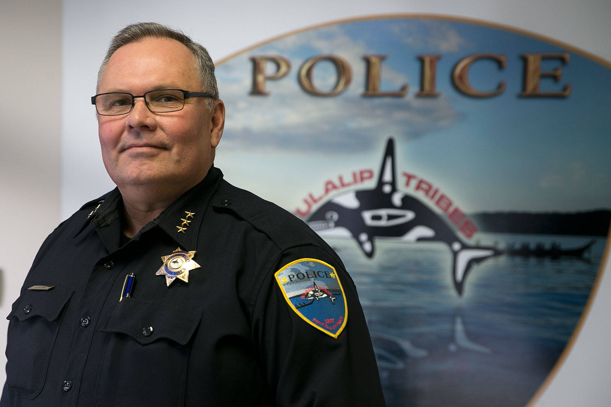 Tulalip Tribes Police Department’s new chief is Chris Sutter. (Kevin Clark / The Herald)