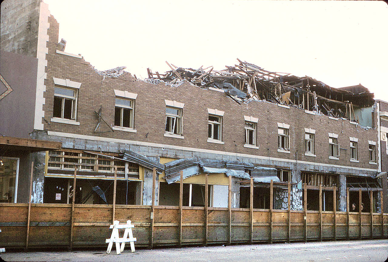 The aftermath of the gas line explosion on Sept. 30, 1971, was documented with photos by the Port Angeles Evening News, a precursor of the Peninsula Daily News, and The Associated Press.